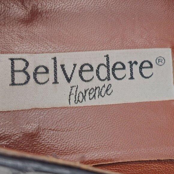 Vintage Belvedere Exotic Full Crocodile Black Dress Shoes Men 8.5 Tassel Loafer - Picture 12 of 12